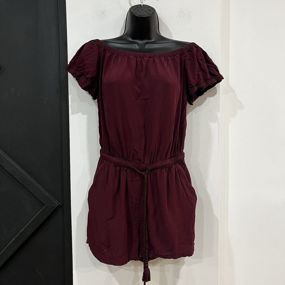 Loft Outlet Off The Shoulder Romper Size XS Drawstring Pockets Summer